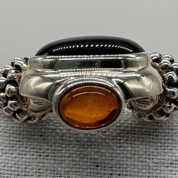 Joseph Esposito Sterling Silver Multi-Chain Necklace with Removable Onyx Pendant - Picture 7 of 8